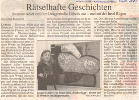 Rätselhafte Geschichten (Lübecker Nachrichten März 2001)