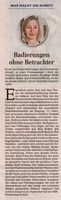 Radierungen ohne Betrachter (Lübecker Nachrichten Mai 2020)